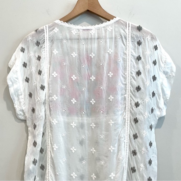 Johnny Was Colorful Floral Eyelet Embroidered Top - Picture 9 of 11